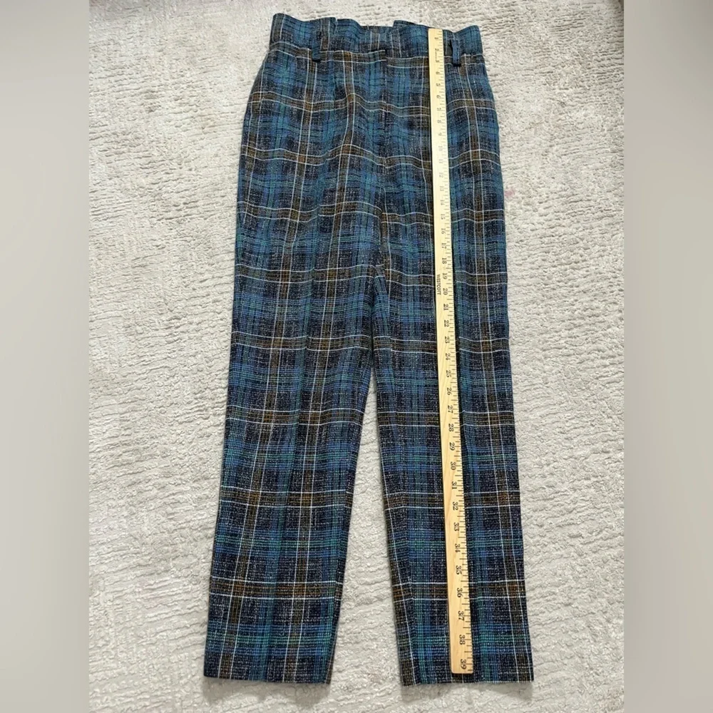 Veronica Beard High Rise Knit Plaid Trouser
